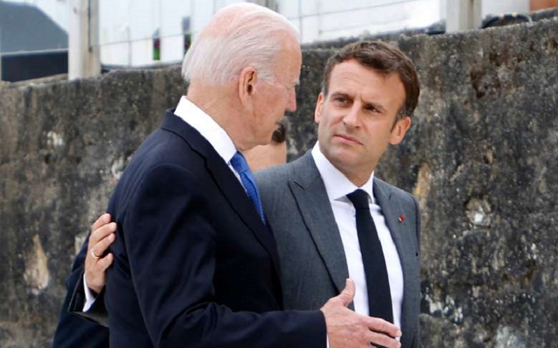 Joe Biden e Emmanuel Macron França e EUA