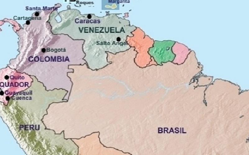 Mapa América do Sul Misto Brasília