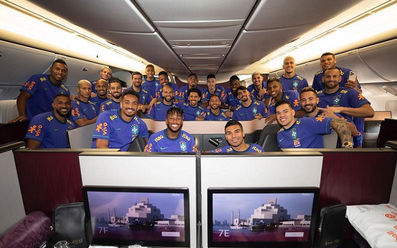 Seleção Brasileira viaja de Turim para a Copa no Catar