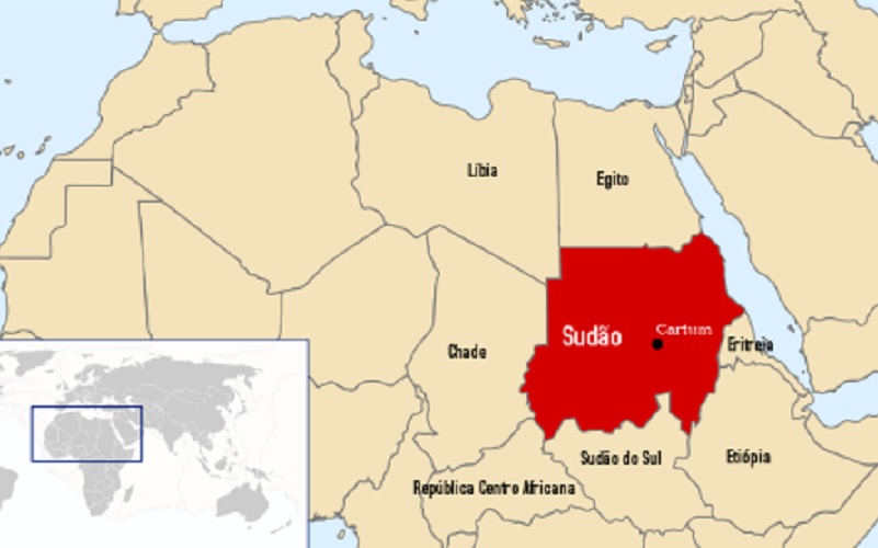 Sudão Nordeste da África mapa Misto Brasília