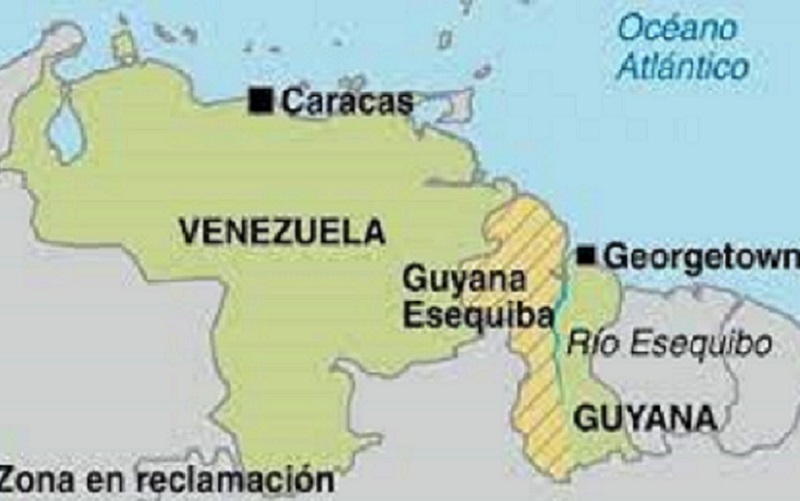 Mapa território de Essequibo Venezuela Misto Brasília