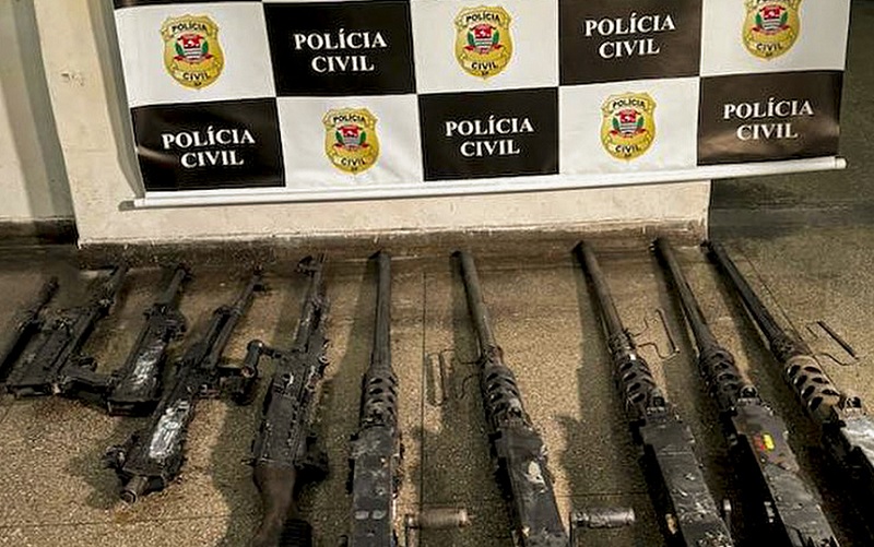Exército metralhadoras recuperadas Polícia Civil SP Misto Brasil