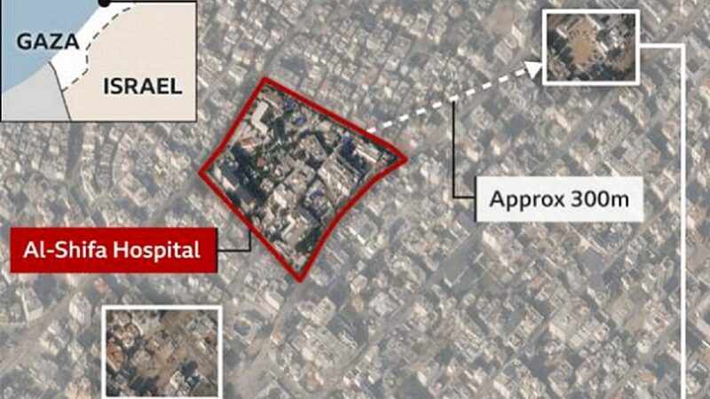 Centenas de pessoas deixaram hospital na Cidade de Gaza